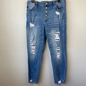 Kancan Distressed Denim Jeans Size 13/30 EUC